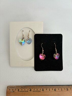 Swiftie/Bestie Earrings - Iridescent Pink & Blue Heart Pair - Women, Kid Jewelry